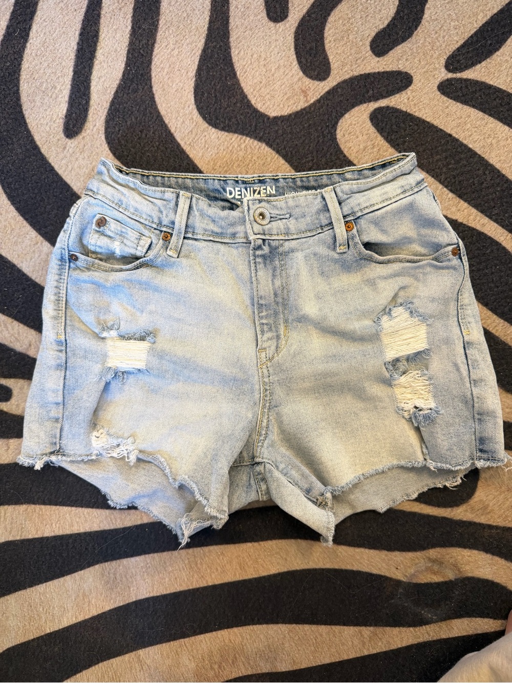 Denizen from Levi's Light Wash Distressed Women's Denim Shorts